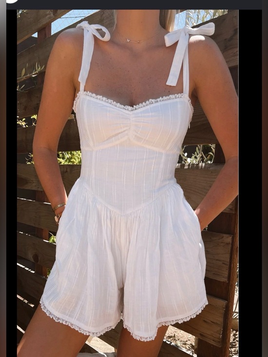 Show Me Your MuMu Pants - Show Me Your Mumu The Regal White Romper , size M